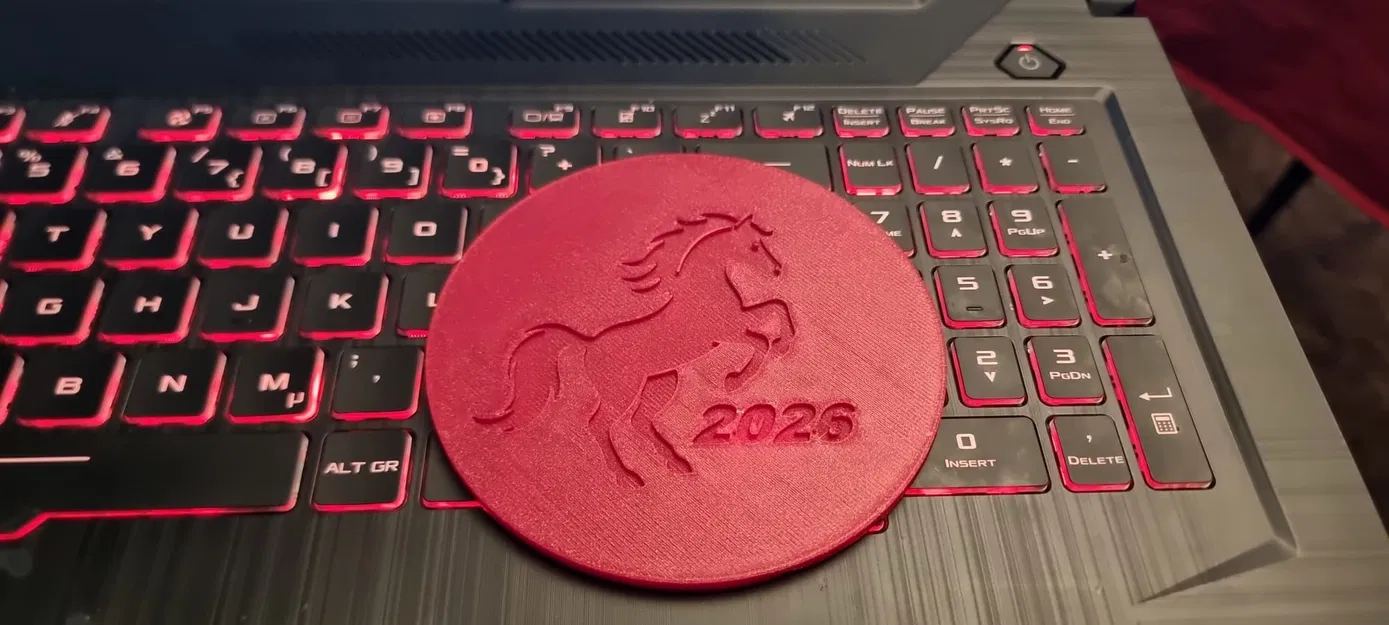 Đế lót ly thủy tinh Ngựa 2026 (2026 Year of the Horse glass coaster) - Image 1