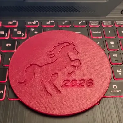 Đế lót ly thủy tinh Ngựa 2026 (2026 Year of the Horse glass coaster)