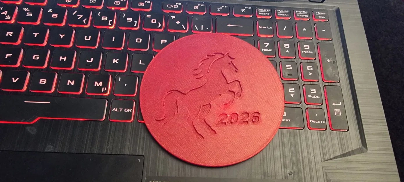 Đế lót ly thủy tinh Ngựa 2026 (2026 Year of the Horse glass coaster) - Image 3