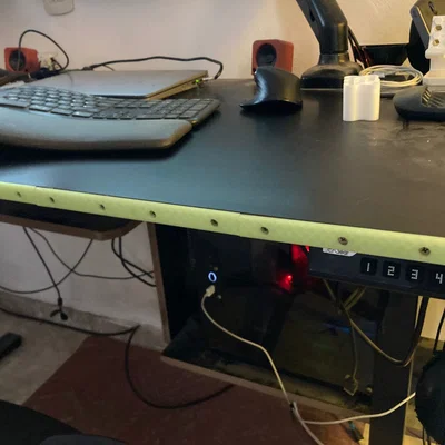 Nẹp che cạnh đơn giản gia cường cho bàn làm việc 18mm x 200mm