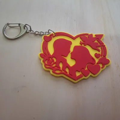 Cặp đôi trong trái tim - Móc khóa Valentine v1