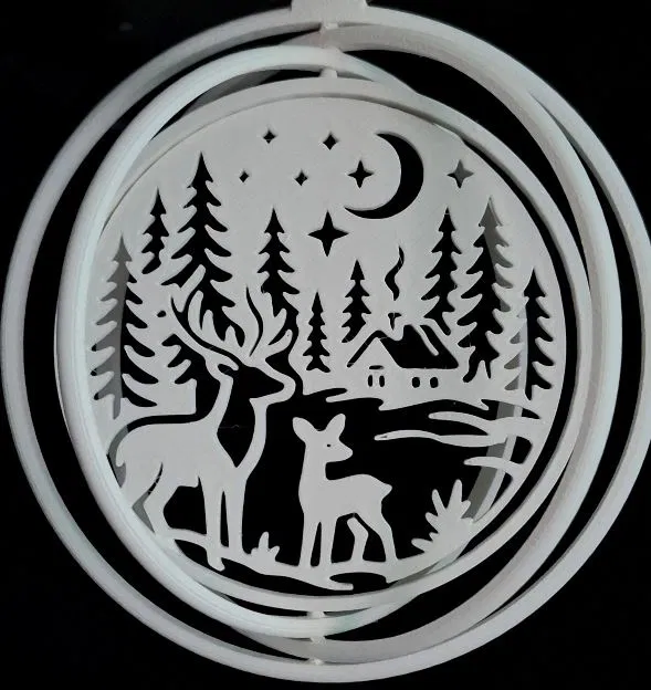 Mới: Winterland Deer Christmas Tree Rotating Ornament 7 (Bản 2025) - Image 1