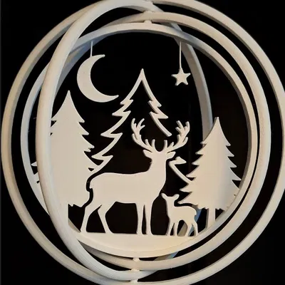 Mới: Winterland Deer Christmas Tree Rotating Ornament 6 (phiên bản 2025)