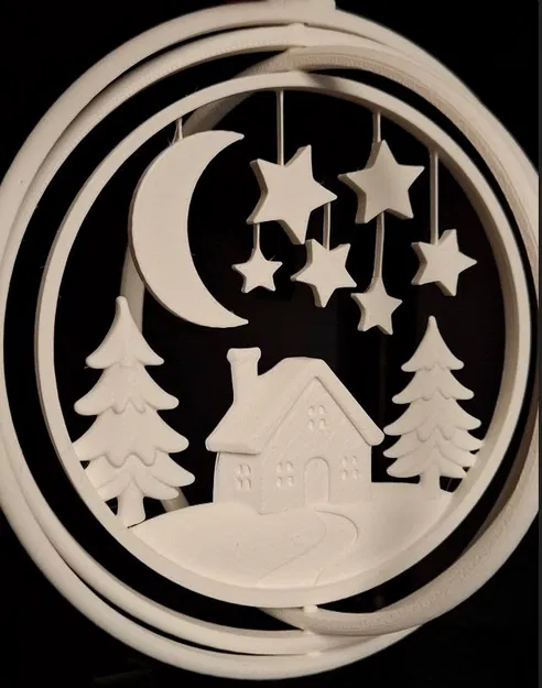 MỚI: Ornament Cây Thông Giáng Sinh Winterland Relief Xoay 2025 - Image 1