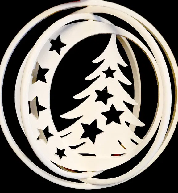 Mẫu NEW Halfmoon Christmas Tree Rotating Ornament phiên bản 2025 - Image 1