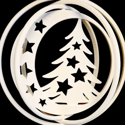 Mẫu NEW Halfmoon Christmas Tree Rotating Ornament phiên bản 2025