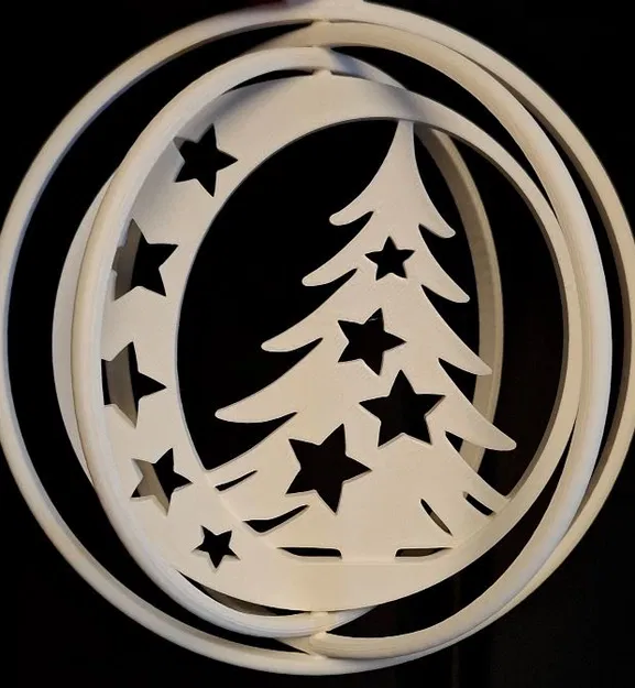 Mẫu NEW Halfmoon Christmas Tree Rotating Ornament phiên bản 2025 - Image 2