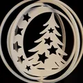 Mẫu NEW Halfmoon Christmas Tree Rotating Ornament phiên bản 2025 - Thumbnail 2