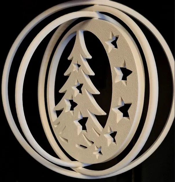 Mẫu NEW Halfmoon Christmas Tree Rotating Ornament phiên bản 2025 - Image 3