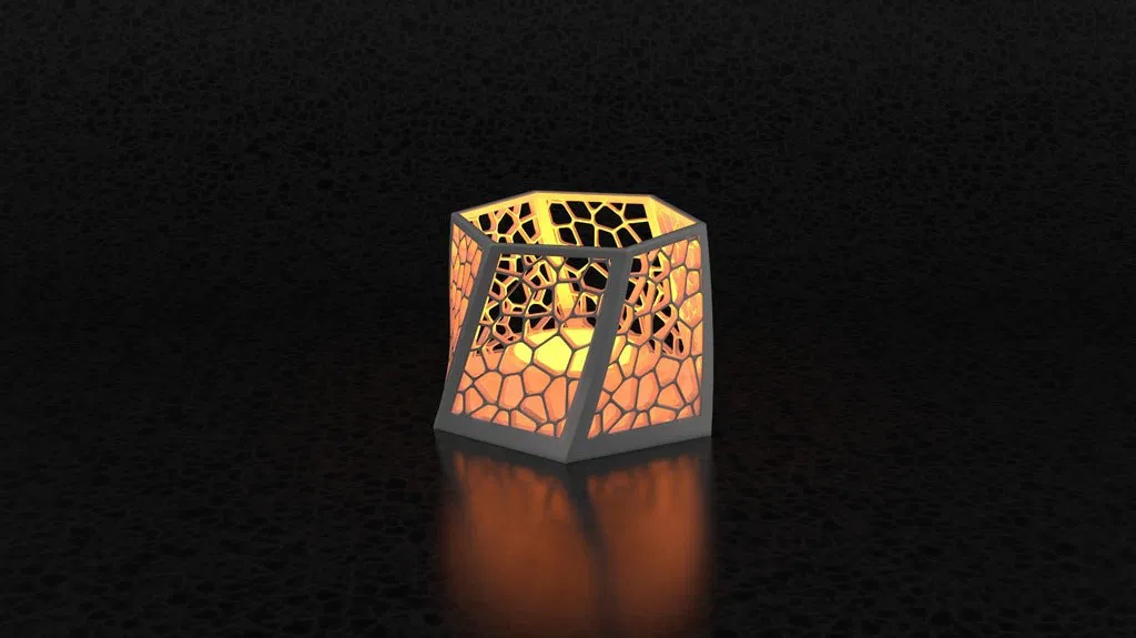 Đế nến Voronoi xoắn (Twisted Voronoi Candle Holder) - Image 1