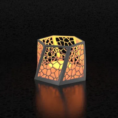 Đế nến Voronoi xoắn (Twisted Voronoi Candle Holder)