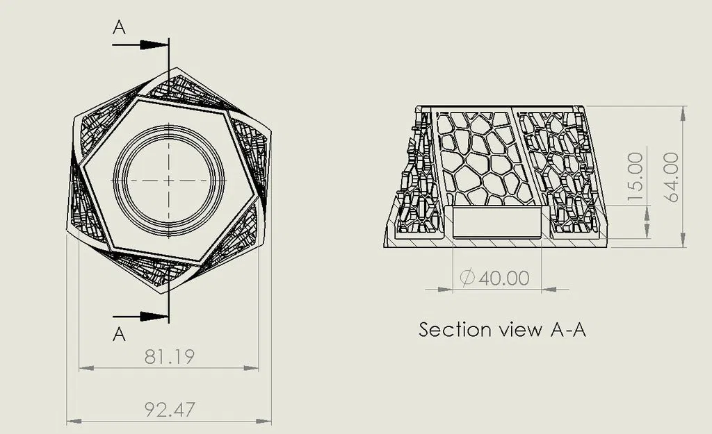 Đế nến Voronoi xoắn (Twisted Voronoi Candle Holder) - Image 4