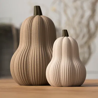 Bí ngô Butternut (Butternut Pumpkin) – decor tối giản bề mặt texture