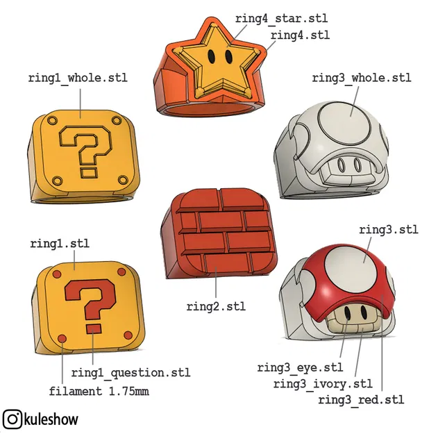 Mario Rings (Bộ 4 nhẫn) - Image 4