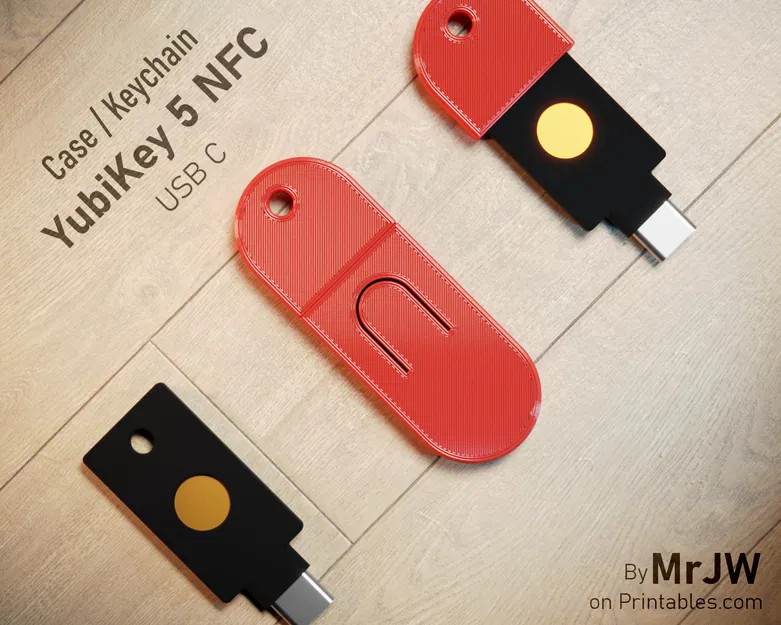 Ốp kiêm móc khóa YubiKey 5C NFC (chỉ USB‑C) kèm file STEP - Image 1