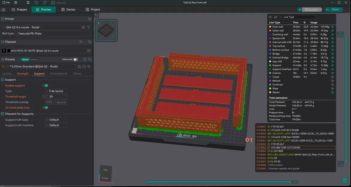 Qidi Q2 Riser (Nâng 45mm, tránh cạ ống PTFE) - Image 10