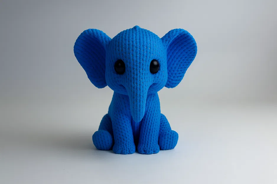 Voi Đan Len – Cute Animals (Knitted Elephant) - Image 2