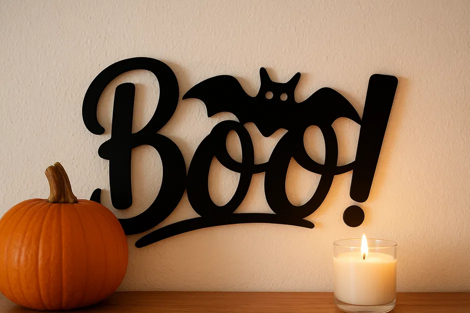 Bảng treo tường Halloween “BOO!” - Image 1
