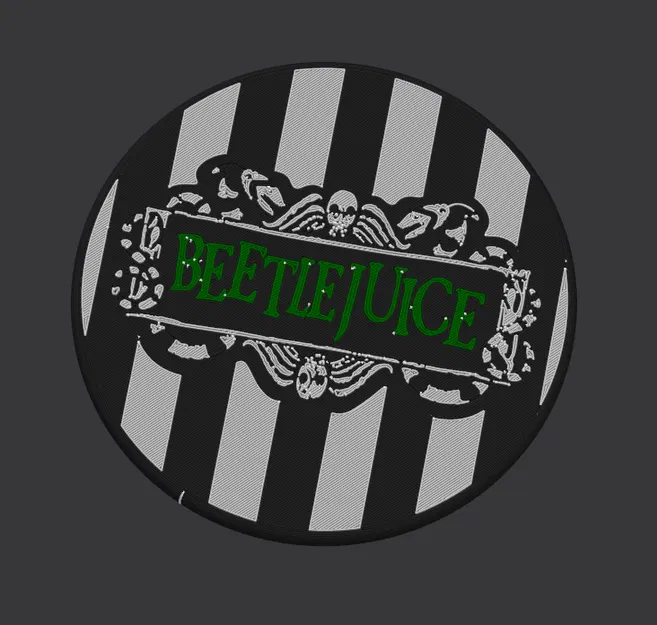 Đế lót ly Beetlejuice có màu (Beetlejuice Coaster with colour) - Image 1