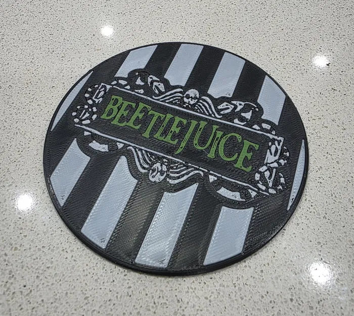 Đế lót ly Beetlejuice có màu (Beetlejuice Coaster with colour) - Image 2
