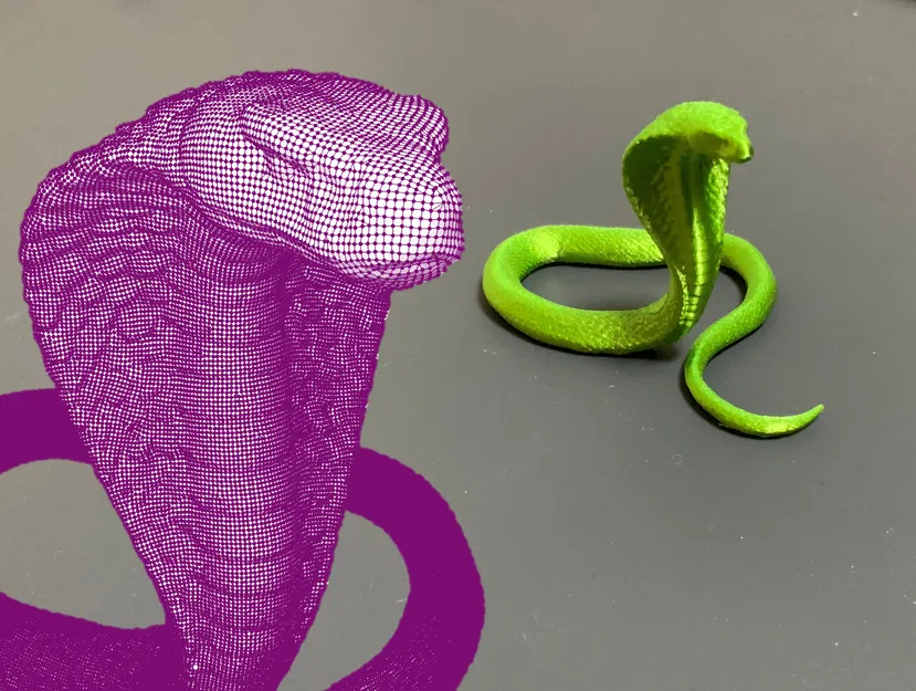 Rắn hổ mang (Cobra/Snake) - đường viền 3D - Image 1