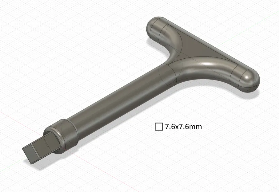 Chìa Khóa Cửa Lỗ Mái/Hành Lang Vuông T-Handle 7.6x7.6mm - Image 1