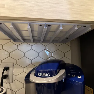 Khay treo pod Keurig dưới tủ (bản dài hơn, có lỗ bắt vít)