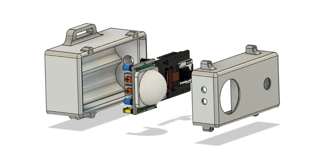 Vỏ ESP32-CAM trail camera + PIR + pin 18650 + thẻ SD, không cần supports - Image 1