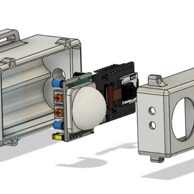 Vỏ ESP32-CAM trail camera + PIR + pin 18650 + thẻ SD, không cần supports
