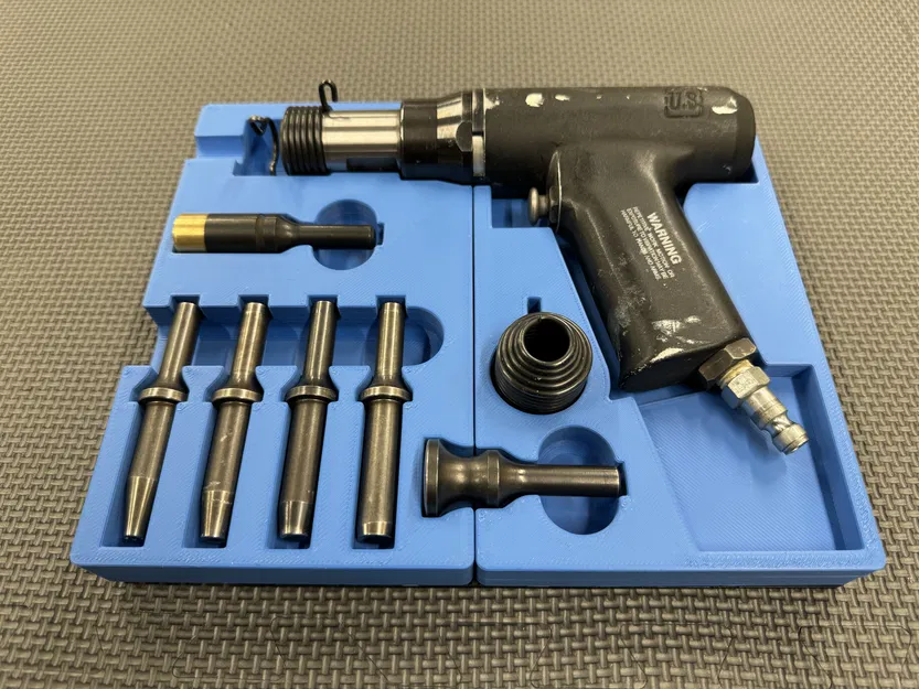 Khay Gridfinity cho 3X Recoilless Rivet Gun (US3R) - Image 1