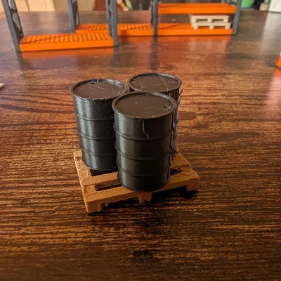 Thùng phuy 55-gallon tỉ lệ 1:32 – Bản nắp kín & bản mở