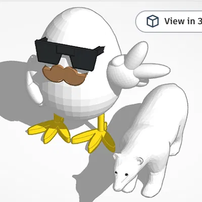 Một anh gà đi chung với gấu Bắc Cực, không biết nữa