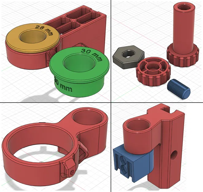 Ngàm giữ kính hiển vi số điều chỉnh được – File remix (Fusion360) - Image 1
