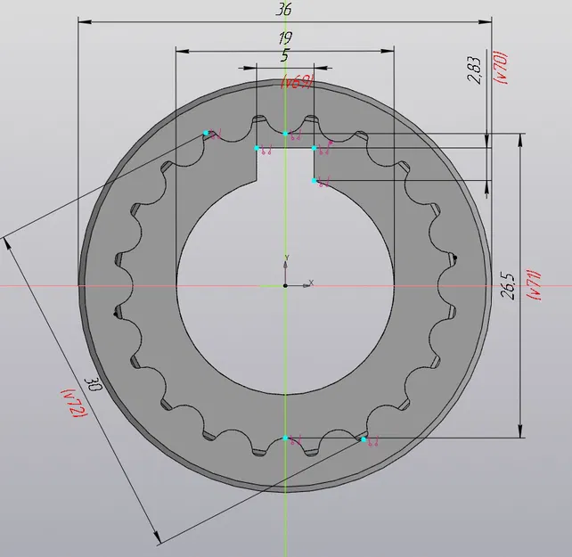 Puly trục khuỷu dây đai truyền động cho máy thổi tuyết (KCM22B-02-17) - Image 2