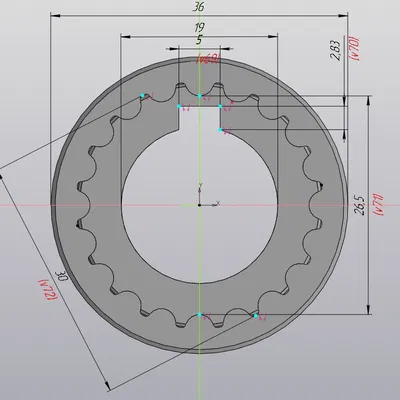 Puly trục khuỷu dây đai truyền động cho máy thổi tuyết (KCM22B-02-17)