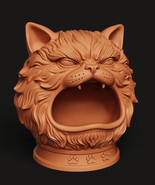 Khay Đựng Dụng Cụ Mèo Cáu (Angry Cat) | Organizer Bàn Làm Việc | Tượng Mèo Hài - Image 3