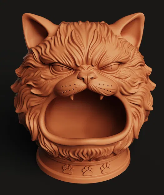 Khay Đựng Dụng Cụ Mèo Cáu (Angry Cat) | Organizer Bàn Làm Việc | Tượng Mèo Hài - Image 5