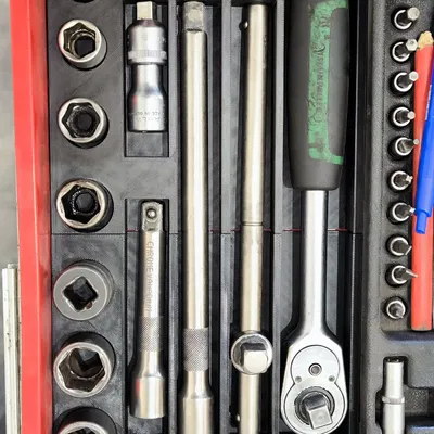 Organizer đựng bộ tuýp (socket) cho xe đẩy dụng cụ