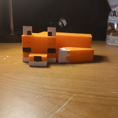 Cáo Minecraft cuộn tròn ngủ – đồ trang trí