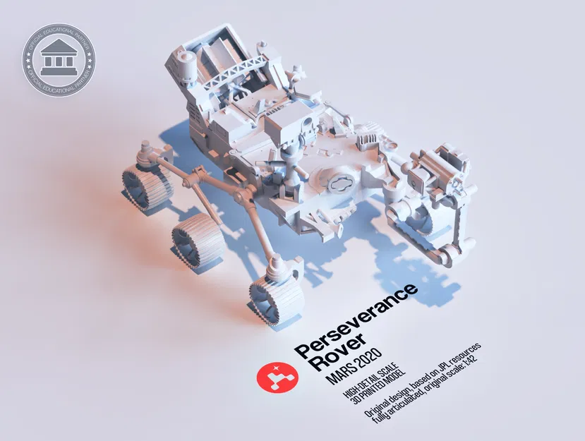 Mars Rover: Perseverance (Articulated) – Mô hình rover Perseverance khớp cử động - Image 1