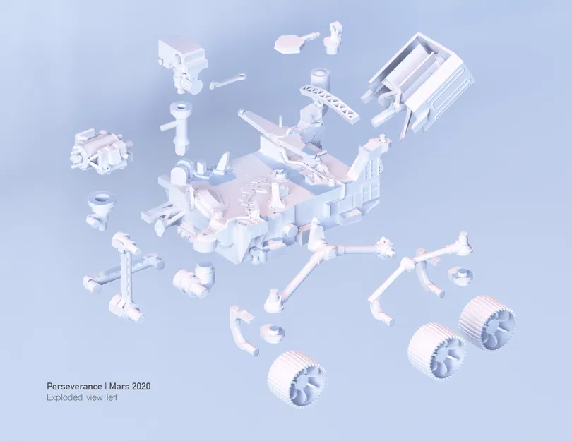 Mars Rover: Perseverance (Articulated) – Mô hình rover Perseverance khớp cử động - Image 2