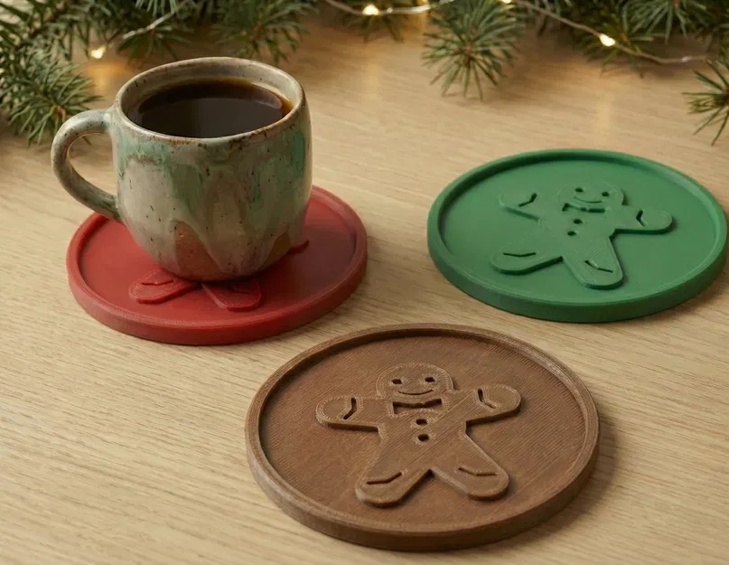 Lót Ly Người Bánh Gừng (Gingerbread Man) - Decor Lễ Hội - Image 1