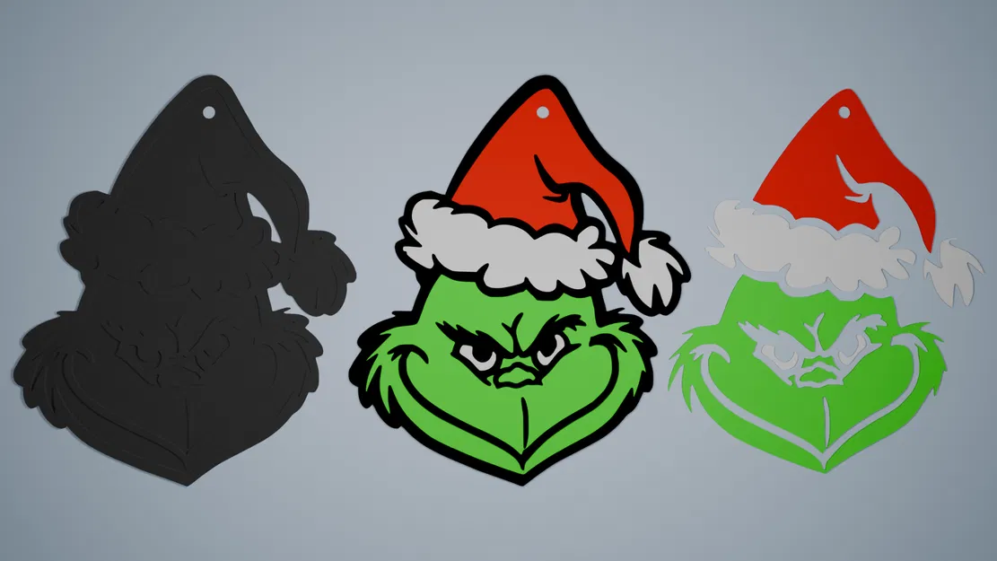 Mẫu Grinch 2D Treo Được - Snap-Fit (Nhiều Phần) - Image 2