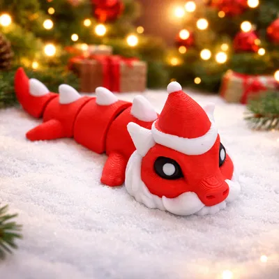 Santa Dragon - Figure móc khóa khớp nối (Articulated)