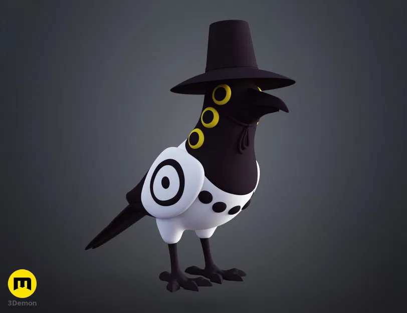 KPop Demon Hunters – Sussie chim ác là (Magpie Bird) | Mẫu 3D in được - Image 7