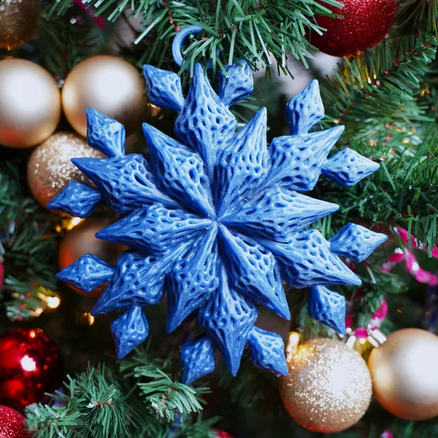 Móc Trang Trí Cây Thông Noel Bông Tuyết Voronoi - Image 2