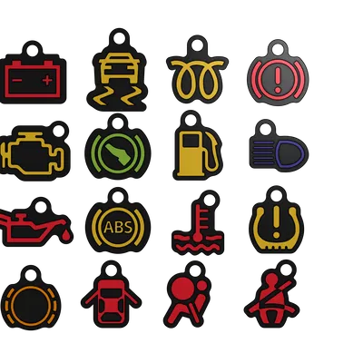 Bộ móc khóa đèn báo táp-lô xe hơi (Car indicator light keychains)