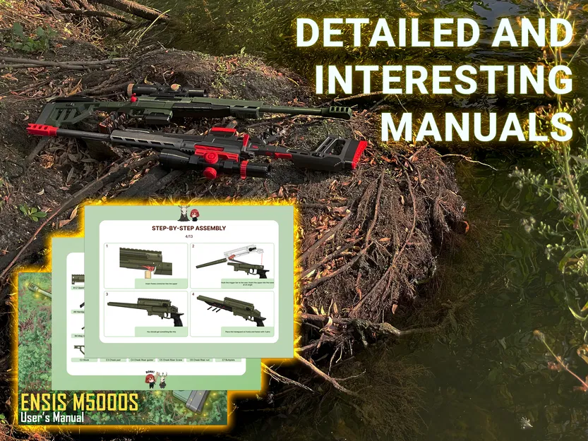 Ensis M5000S - Toy Sniper Rifle cơ chế slingshot (dây thun)! - Image 5