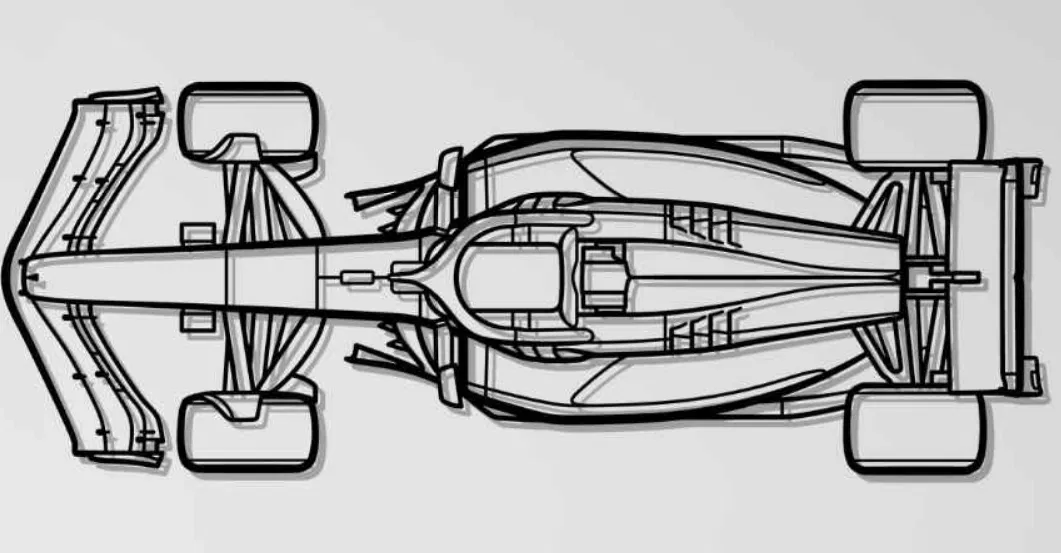 Tranh treo tường silhouette Ferrari SF-24 F1 2024 (nhìn từ trên) - Image 1