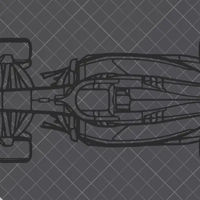 Tranh treo tường silhouette Ferrari SF-24 F1 2024 (nhìn từ trên)